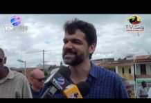 Prefeito Rogério Andrade, em evento de inauguração na Beira Mar, fala sobre premiação concedida ao seu governo