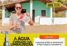 Governo do Povo procede entrega da Extensão de Rede de Água Tratada da Comunidade de Umbaubeira, nesse domingo, 14, em CRUZ DAS ALMAS