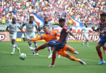 Bahia fica no empate em 1 a 1 com o Fortaleza na Fonte Nova