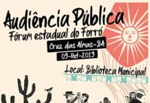 Audiência Pública Fórum Estadual do Forró, dia 09, em Cruz das Almas
