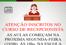 Aulas para recepcionistas, em D.M. Costa