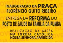 Inauguração da Praça Florêncio Quito Ribeiro e a entrega da reforma do Posto de Saúde da Família da localidade da Pumba: CRUZ DAS ALMAS