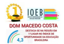 DOM MACEDO COSTA destaca-se, na região, em 1o. lugar no IOEB – Índice de Oportunidade da Educação Brasileira