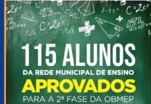 115 estudantes da rede municipal se classificam para 2ª fase da OBMEP
