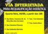 Confira as vias que vão receber requalificação asfáltica nesta quarta (4)
