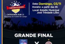Decisão do Campeonato de Escolinhas Sub-13 acontece neste domingo (3)