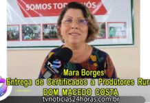 Mara Borges e Sinval Correia falam sobre instalação de barraca de agronegócios, margens da BR-101