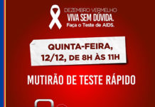 DEZEMBRO VERMELHO: Prefeitura promove Mutirão de Teste Rápido nesta quinta