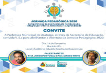 JORNADA PEDAGÓGICA com particIpação de Jorge Portugal, em ARATUÍPE