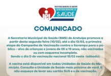 Começou a primeira etapa da campanha de Vacinação Contra o Sarampo, em ARATUÍPE