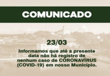 Prefeitura de Jaguaripe informa que, felizmente, até esta data, 23, nenhum caso de coronavírus foi registrado no município