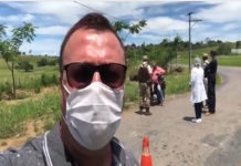 Prefeito, equipe da saúde e membros do 14o. fizeram triagem em veículos, orientando passageiros, no combate ao coronavírus: DOM MACEDO COSTA