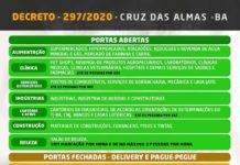 CRUZ DAS ALMAS: Decreto nº 297, DE 13 de abril de 2020 – Ver na íntegra