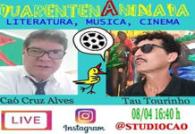 Caó e Tau torinho, santantonienses, em live pelo Instagran, nessa 4a. feira, 16:40h, falando sobre desenhos, pintura, fotografias e cinema