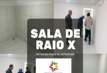 Preparativos finais para a instalação de equipamento de Raio X, em Dom Macedo Costa