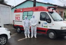 Equipe da SAMU, capacitada e protegida com EPI