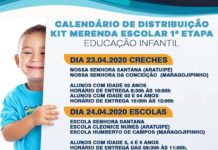 Prefeitura de Aratuipe divulga a primeira etapa de distribuição dos kits da merenda escolar para alunos da educação infantil