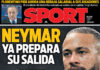 Possível transferência de Neymar do PSG para o Barcelona volta a estampar capas na Espanha