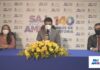Prefeito, Vice, Presidente da Câmara e padre, em pronunciamentos alusivos aos 140 anos de emancipação política de Santo \Antonio de Jesus