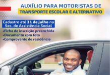 SAJ: Prefeitura publica lei de auxílio para motoristas do transporte alternativo e escolar