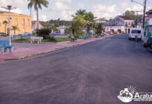 ARATUÍPE: prefeitura dá banho do acesso ao centro da cidade