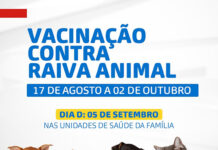 Prefeitura inicia vacinação contra raiva animal na próxima segunda (17)