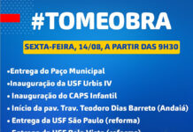 TOME OBRA: Prefeitura prepara inaugurações, inícios de obras e anúncios para esta sexta-feira (14)