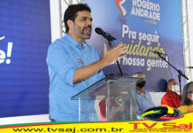 Pronunciamento do prefeito e pré-candidato à reeleição, Rogério Andrade, na convenção municipal, em SAJ