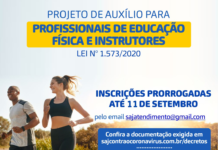 COVID-19: Prefeitura de SAJ prorroga mais uma vez inscrições para auxilio dos profissionais de Ed. Física