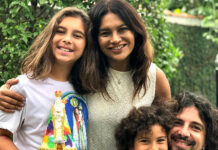 Em clique raro, Dira Paes aparece com os filhos e o marido na web
