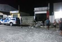 Ataque à agência do Bradesco deixou moradores atemorizados, na madrugada desse sábado: MUNIZ FERREIRA