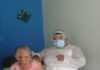 Dona Virgínia, 104 anos, recebeu a 1a. dose da vacina contra a Covid, em MUNIZ FERREIRA