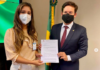 Andressa Moese, Secretária de Assistência Social de Santo Antonio de Jesus, recebida pelo ministro da Cidadania, João Roma
