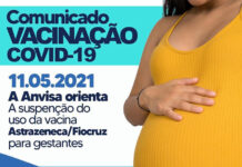 Secretaria de Saúde de Jaguaripe faz comunicado de suspensão da Vacina Astrazeneca/Fiocruz para gestantes