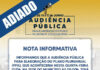 Prefeitura de Jaguaripe comunica que a Audiência Pública em prol do PPA, dessa 5a. feira, 17, terá nova data, a ser agendada