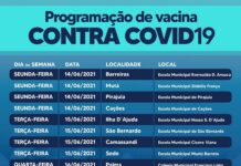 Programação da vacinação em Jaguaripe