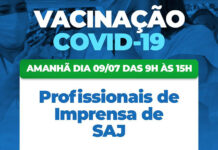 SAJ: Prefeitura vacinará profissionais de imprensa nesta quarta-feira, 09