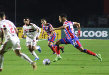 Com gol aos 46 do segundo tempo, Bahia perde para o São Paulo no Morumbi