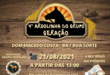 4ª “ARGOLINHA”, do “Grupo GERAÇÃO” será realizada em Dom Macedo Costa