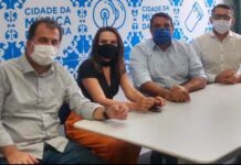 Deputado Alan Sanches e Secretária de Cultura e Turismo de S.A.Jesus, Sílvia Brito, recebidos por Fábio Mota