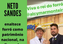 NETO SANDES enaltece forró como patrimônio nacional, na figura de Alcymar Monteiro