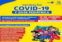 Salinas da Margarida vacina contra a Covid, nessa quarta-feira, 19, crianças de 5 a 11 anos com comorbidade ou deficiência permanente