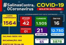 Boletim coronavírus: dos 42 casos ativos, 01em internamento, em SALINAS DA MARGARIDA