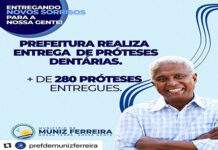 Secretaria de Saúde distribui prótenes dentárias a moradores, em Muniz Ferreira