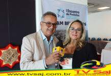 EUNICE BARRETO (Prefeita) e IZAQUE PEIXOTO (ex-gestor), em NAZARÉ, sobre I Encontro Prefeitos Território da BTS