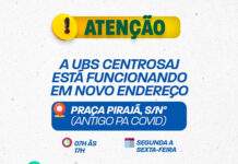 Prefeitura informa população sobre novo endereço de funcionamento da UBS CENTROSAJ