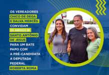 Vereadores Chico de Dega e Dalva Mercês formulam convite para bate papo com pré-candidata à dep. federal Roberta Roma