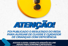 Prefeitura divulga, através do diário oficial, resultado da seleção do REDA para auxiliar de classe