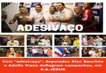 Com “adesivaço”, deputados Alan Sanches e Adolfo Viana deflagram campanhas, em S.A.JESUS