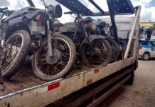 Motos apreendidas pela polícia militar de Brejões são encaminhadas para pátio do DETRAN de Jequié